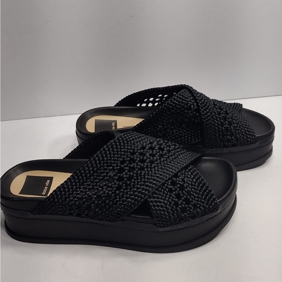 DOLCE VITA Women's Black Woven Slide Sandals 7.5 pre owned Exellent condition. - Picture 4 of 8
